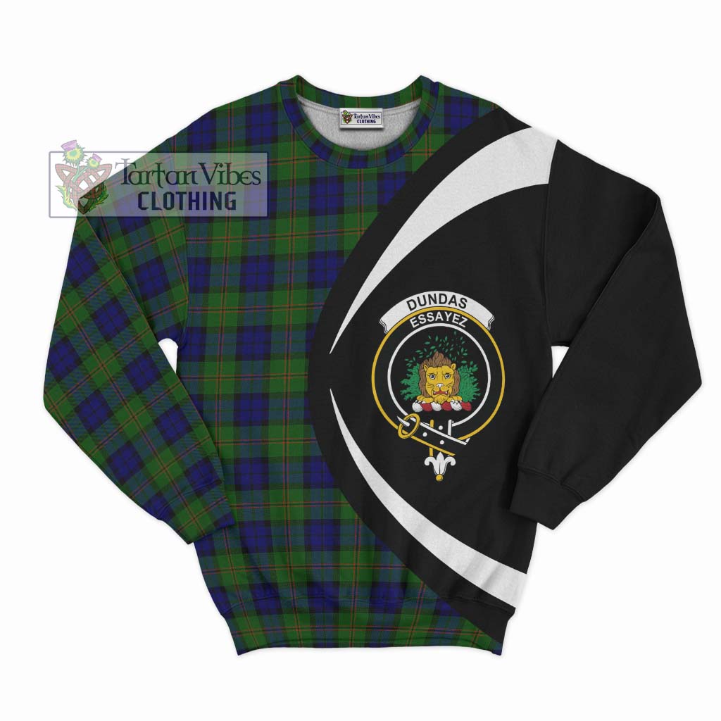 Tartan Vibes Clothing Dundas Modern Tartan Sweatshirt with Family Crest Circle Style