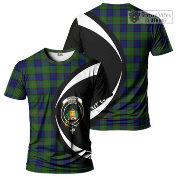 Dundas Modern Tartan T-Shirt with Family Crest Circle Style