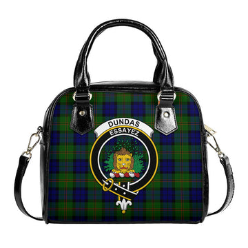 Dundas Modern Tartan Shoulder Handbags with Family Crest