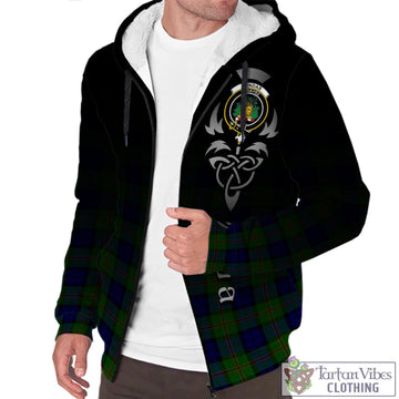 Dundas Modern Tartan Sherpa Hoodie Featuring Alba Gu Brath Family Crest Celtic Inspired