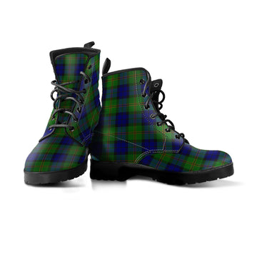 Dundas Modern Tartan Leather Boots