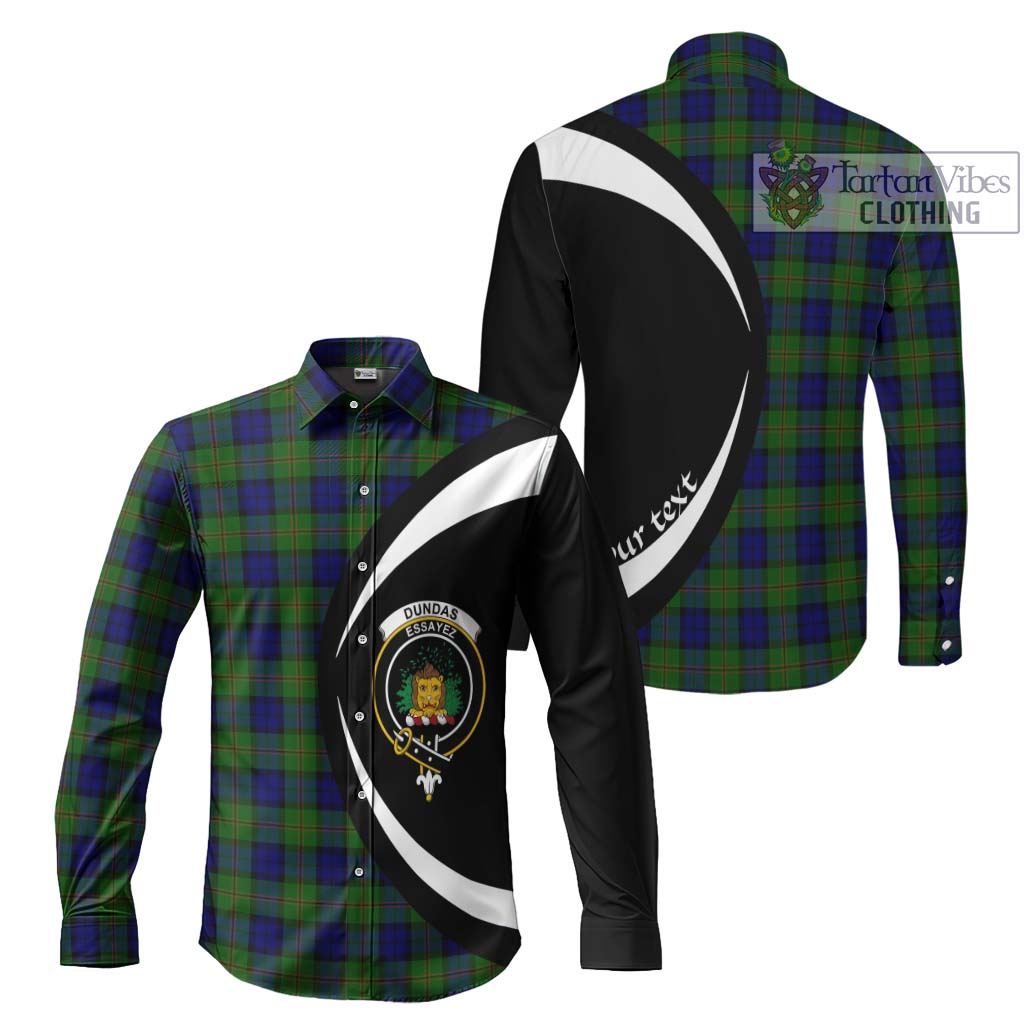 Tartan Vibes Clothing Dundas Modern Tartan Long Sleeve Button Up with Family Crest Circle Style