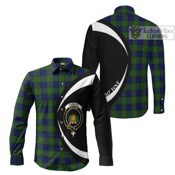 Dundas Modern Tartan Long Sleeve Button Up with Family Crest Circle Style