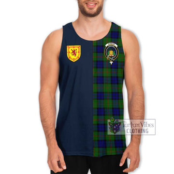 Dundas Modern Tartan Men's Tank Top with Scottish Lion Royal Arm Half Style