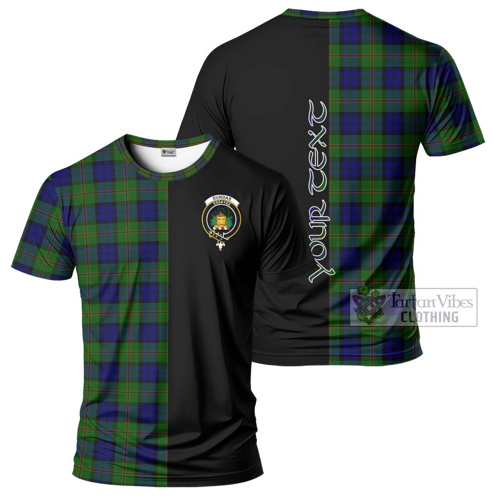 Tartan Vibes Clothing Dundas Modern Tartan T-Shirt with Family Crest and Half Of Me Style