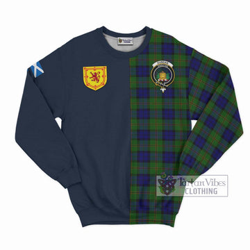 Dundas Modern Tartan Sweatshirt with Scottish Lion Royal Arm Half Style