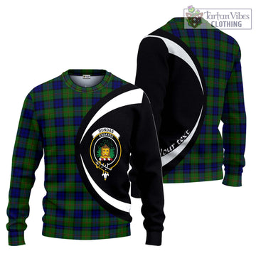 Dundas Modern Tartan Knitted Sweater with Family Crest Circle Style