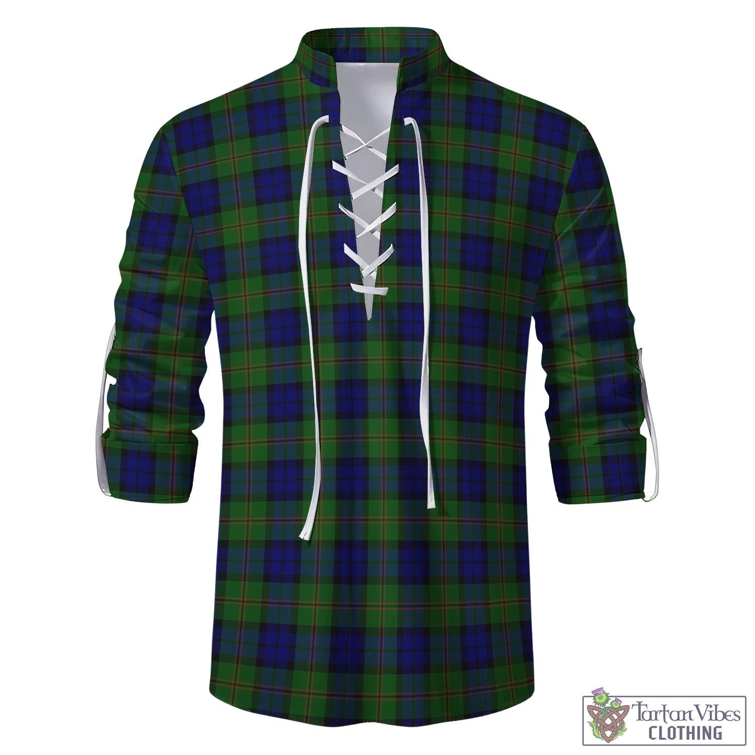 Tartan Vibes Clothing Dundas Modern Tartan Men's Scottish Traditional Jacobite Ghillie Kilt Shirt