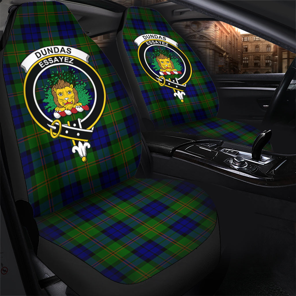 Dundas Modern Tartan Car Seat Cover with Family Crest - Tartanvibesclothing