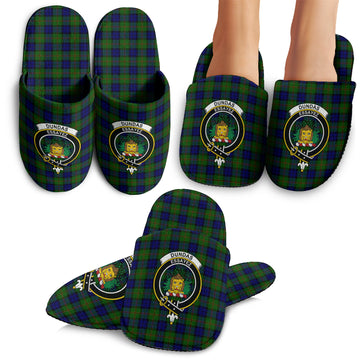 Dundas Modern Tartan Home Slippers with Family Crest