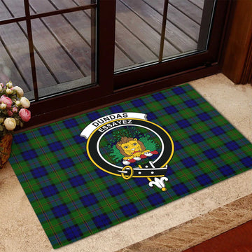 Dundas Modern Tartan Door Mat with Family Crest