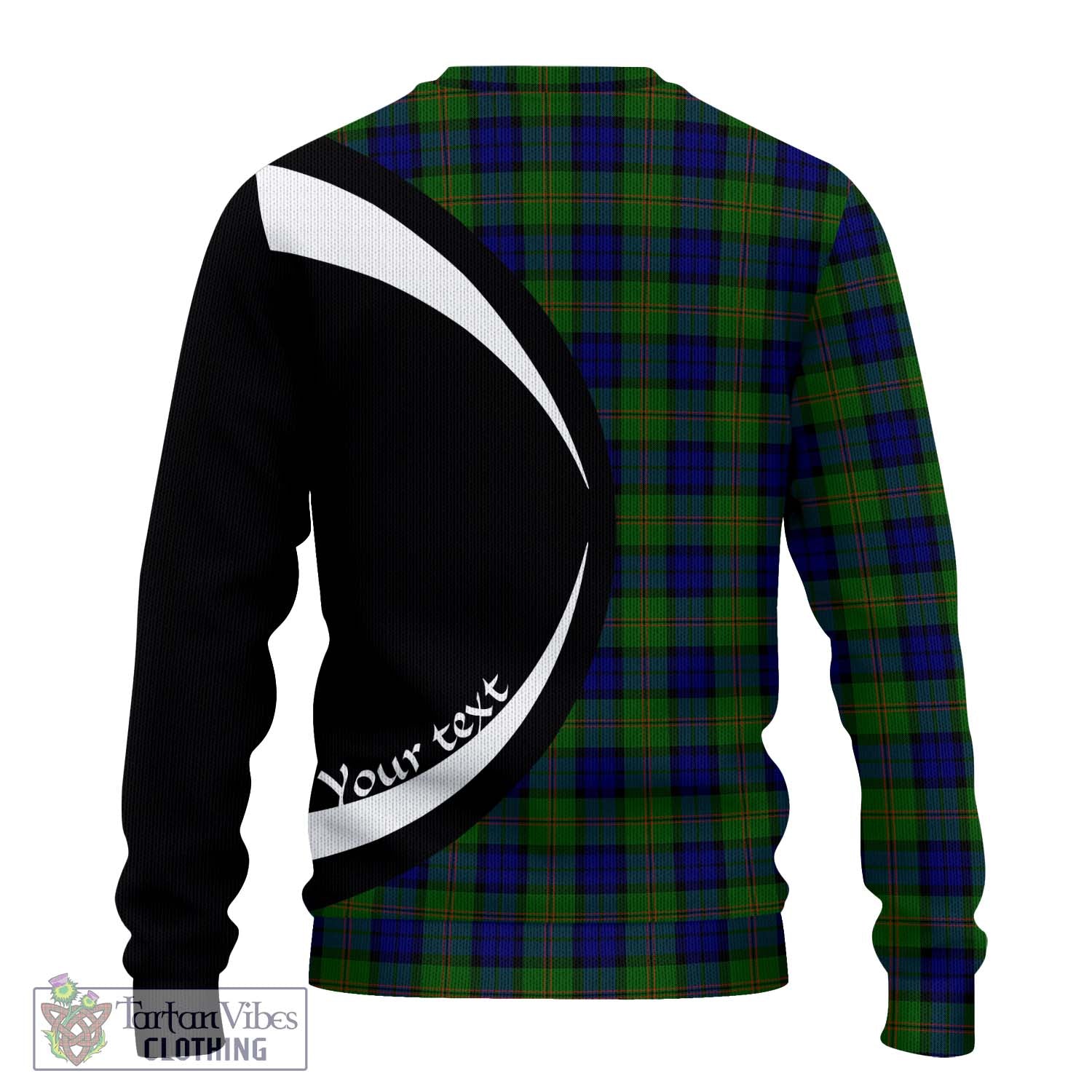 Tartan Vibes Clothing Dundas Modern Tartan Knitted Sweater with Family Crest Circle Style