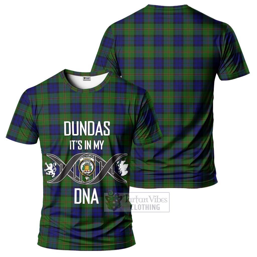 Tartan Vibes Clothing Dundas Modern Tartan T-Shirt with Family Crest DNA In Me Style