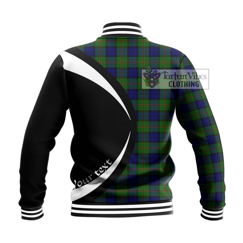 Tartan Vibes Clothing Dundas Modern Tartan Baseball Jacket with Family Crest Circle Style