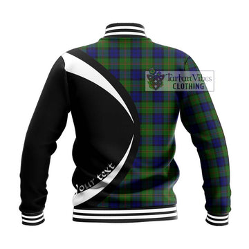 Dundas Modern Tartan Baseball Jacket with Family Crest Circle Style