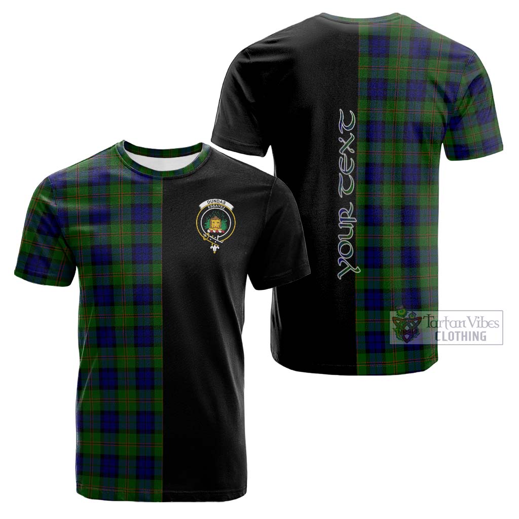 Tartan Vibes Clothing Dundas Modern Tartan Cotton T-shirt with Family Crest and Half Of Me Style