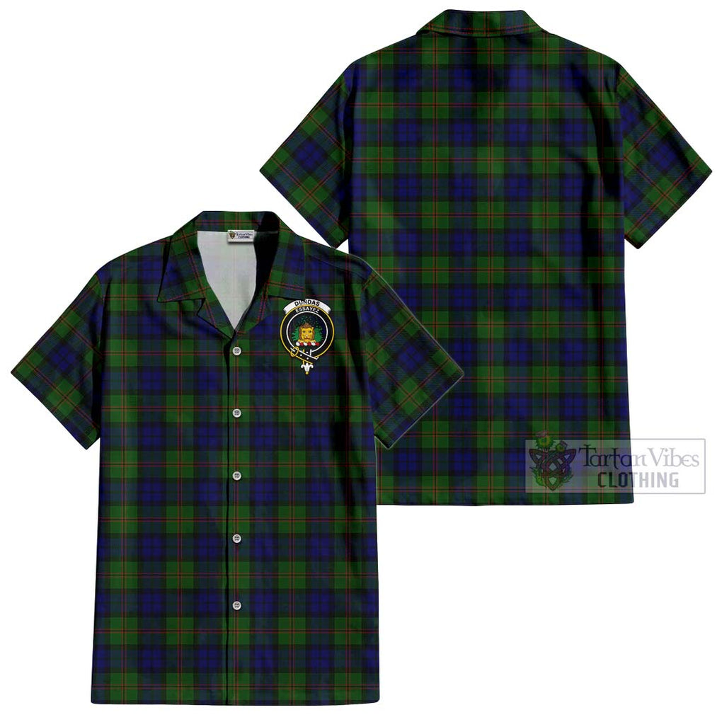 Dundas Modern Tartan Cotton Hawaiian Shirt with Family Crest Kid - Tartan Vibes Clothing