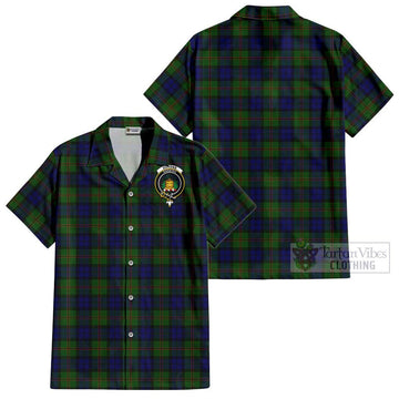 Dundas Modern Tartan Cotton Hawaiian Shirt with Family Crest