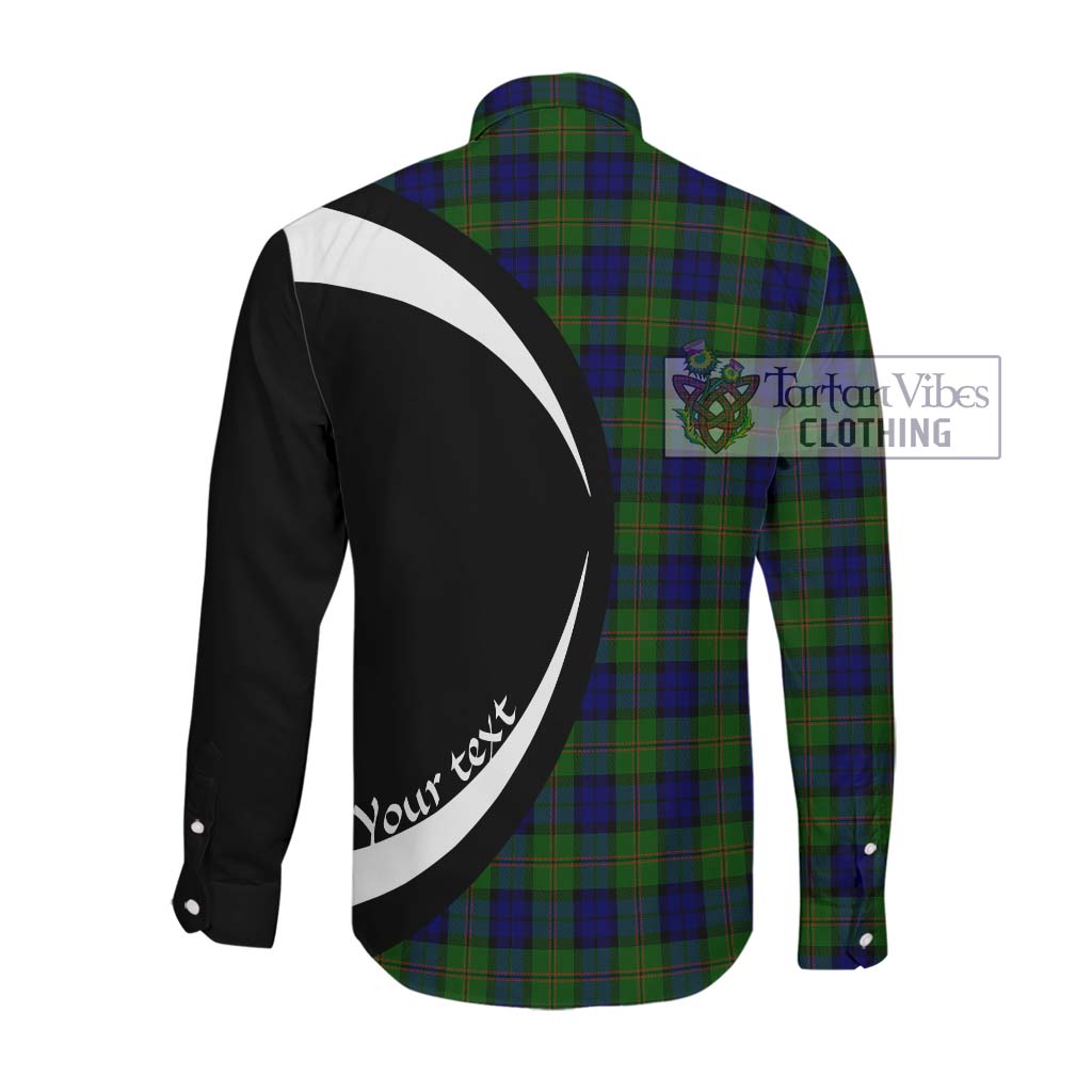 Tartan Vibes Clothing Dundas Modern Tartan Long Sleeve Button Up with Family Crest Circle Style