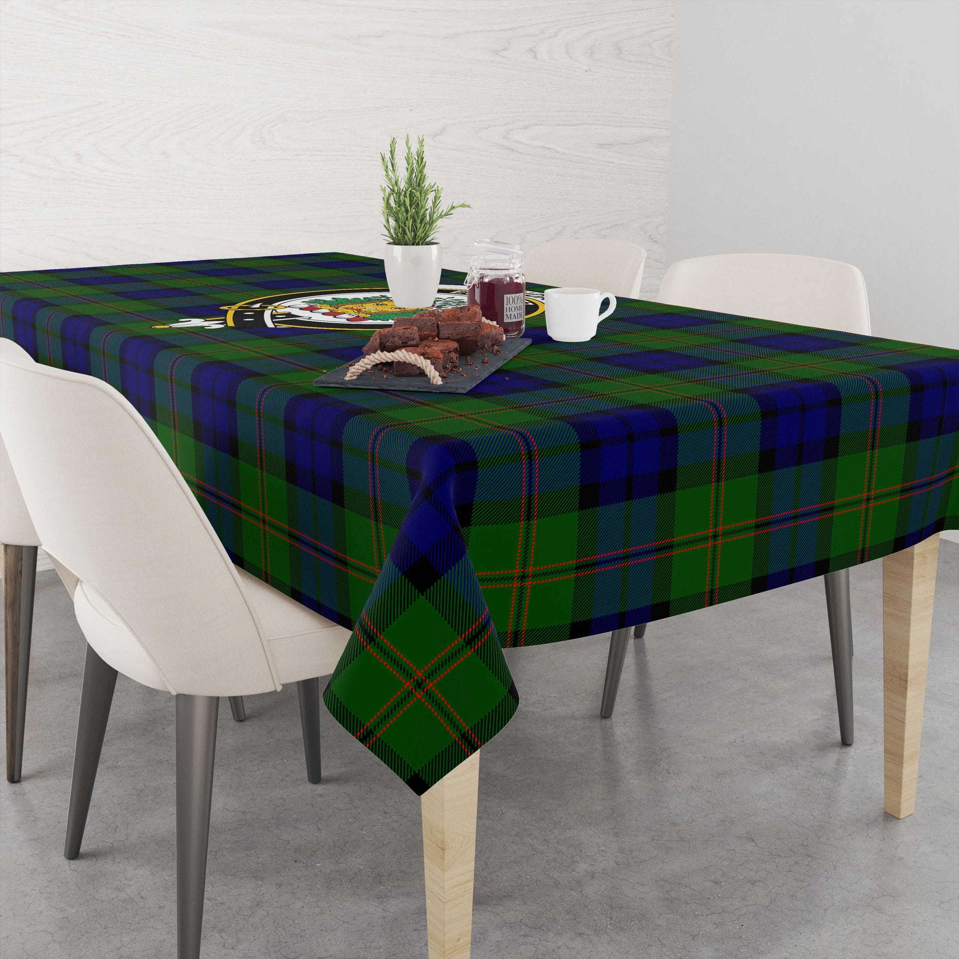 dundas-modern-tatan-tablecloth-with-family-crest