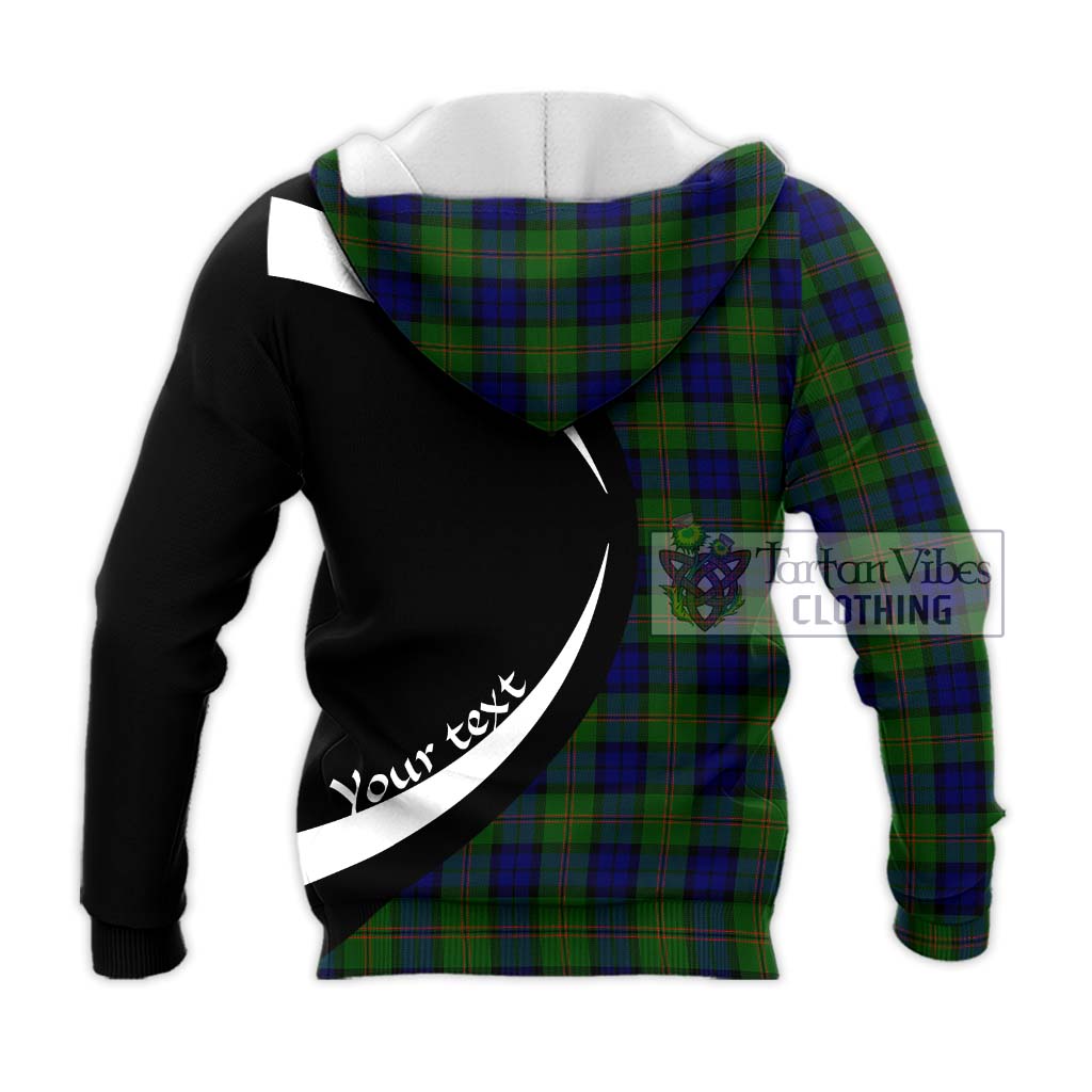 Dundas Modern Tartan Knitted Hoodie with Family Crest Circle Style - Tartan Vibes Clothing