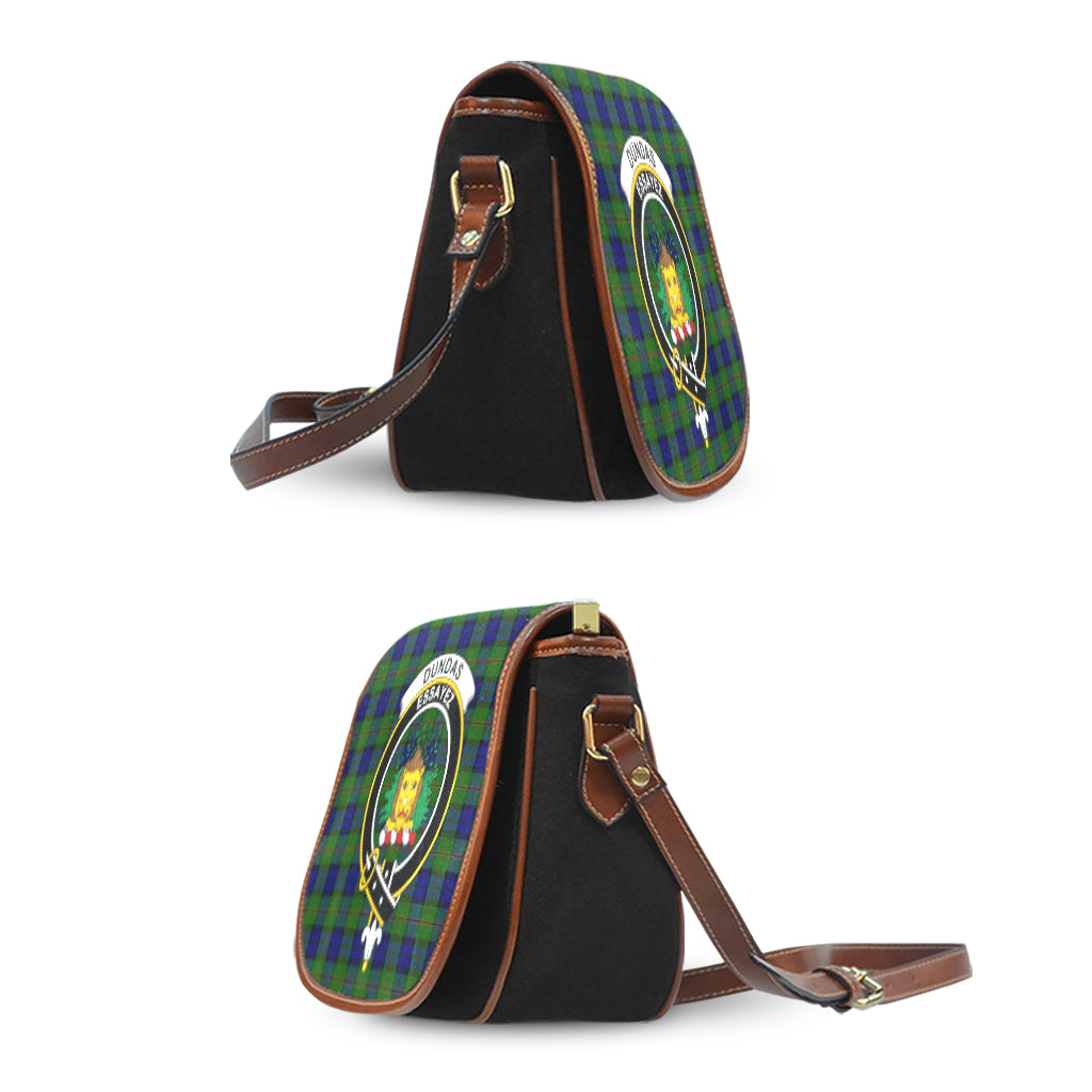 Dundas Modern Tartan Saddle Bag with Family Crest - Tartan Vibes Clothing