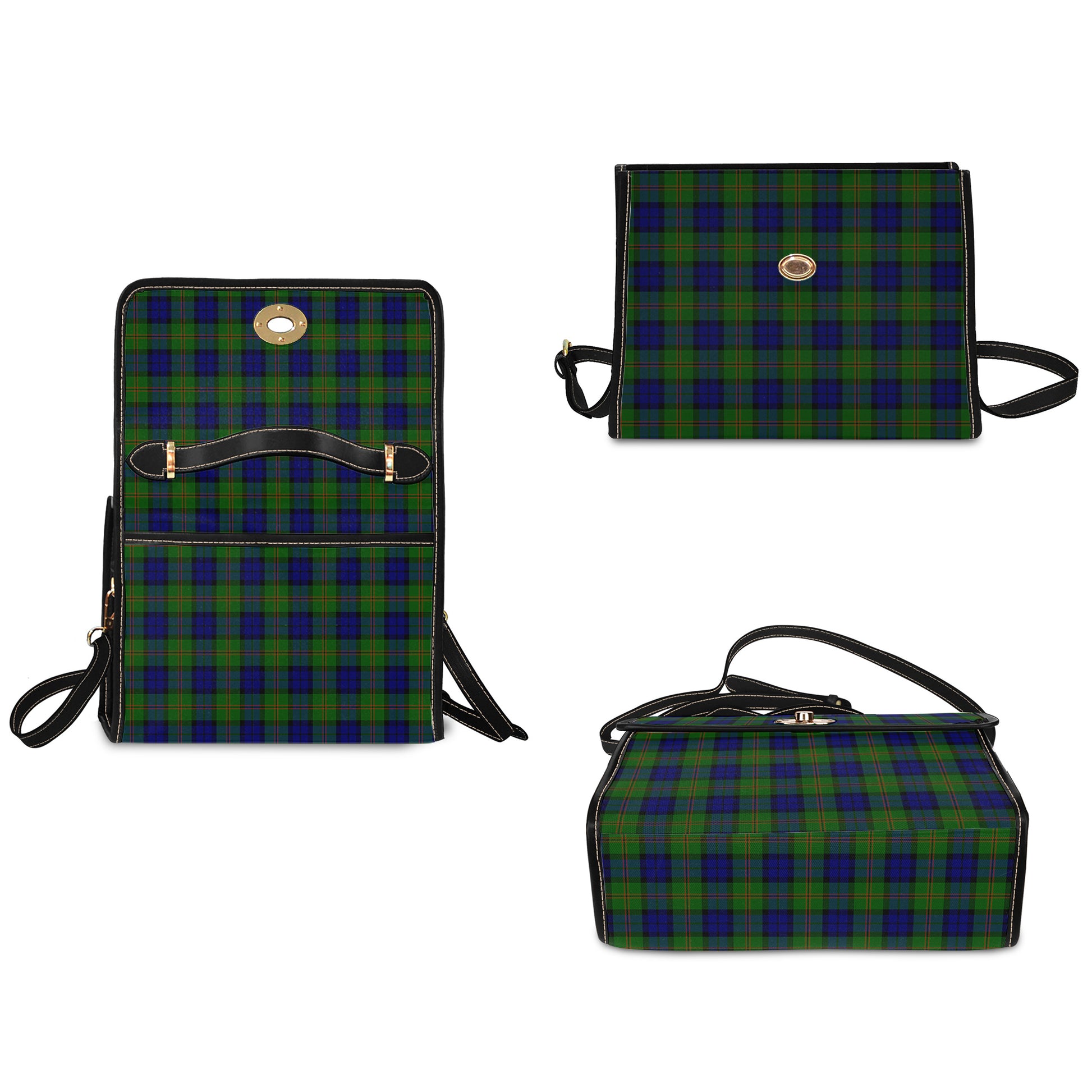 dundas-modern-tartan-leather-strap-waterproof-canvas-bag