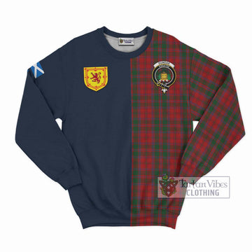 Dundas Red Tartan Sweatshirt with Scottish Lion Royal Arm Half Style