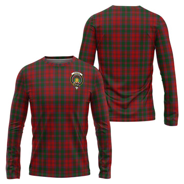 Dundas Red Tartan Long Sleeve T-Shirt with Family Crest