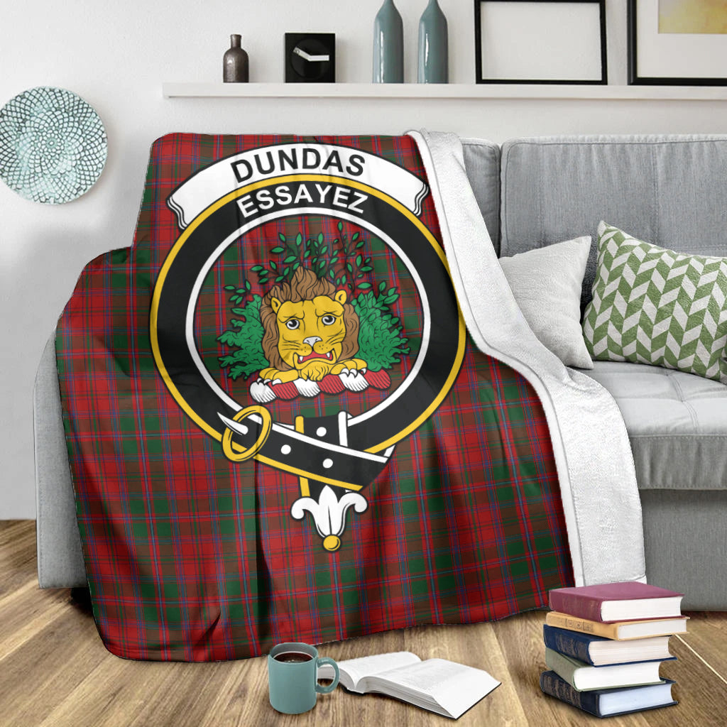 dundas-red-tartab-blanket-with-family-crest