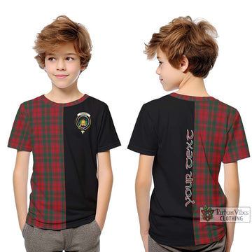 Dundas Red Tartan Kid T-Shirt with Family Crest and Half Of Me Style