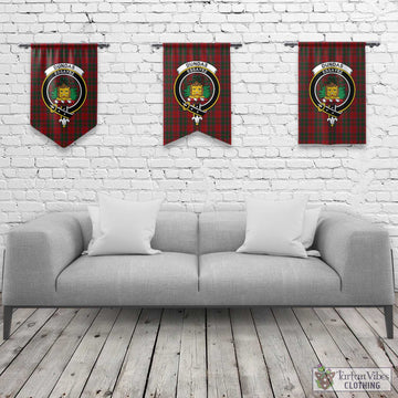 Dundas Red Tartan Gonfalon, Tartan Banner with Family Crest