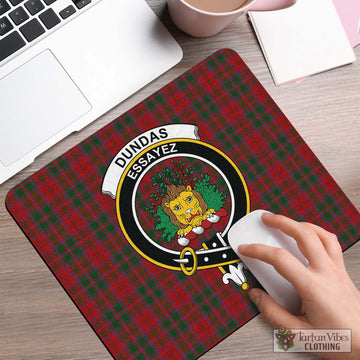 Dundas Red Tartan Mouse Pad with Family Crest