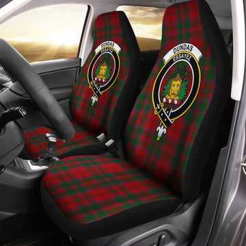 Dundas Red Tartan Car Seat Cover with Family Crest