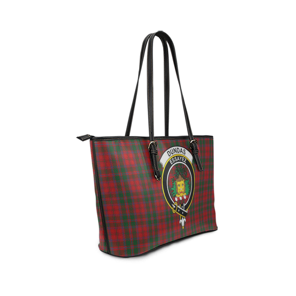 dundas-red-tartan-leather-tote-bag-with-family-crest