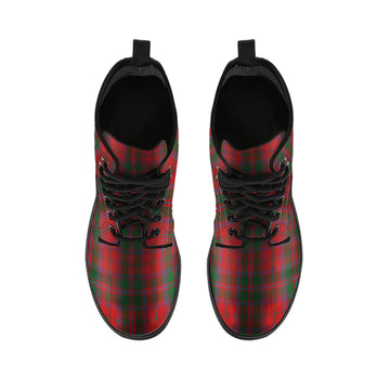 Dundas Red Tartan Leather Boots