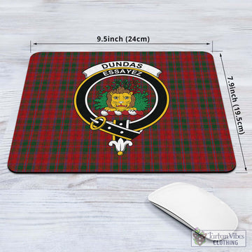 Dundas Red Tartan Mouse Pad with Family Crest