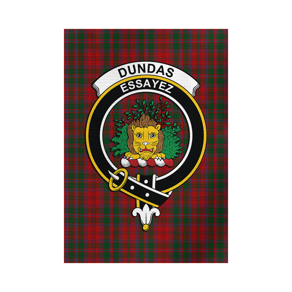 dundas-red-tartan-flag-with-family-crest
