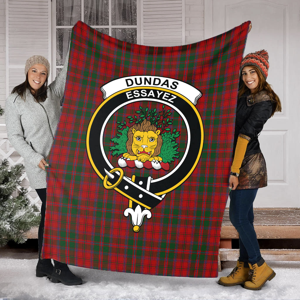 dundas-red-tartab-blanket-with-family-crest