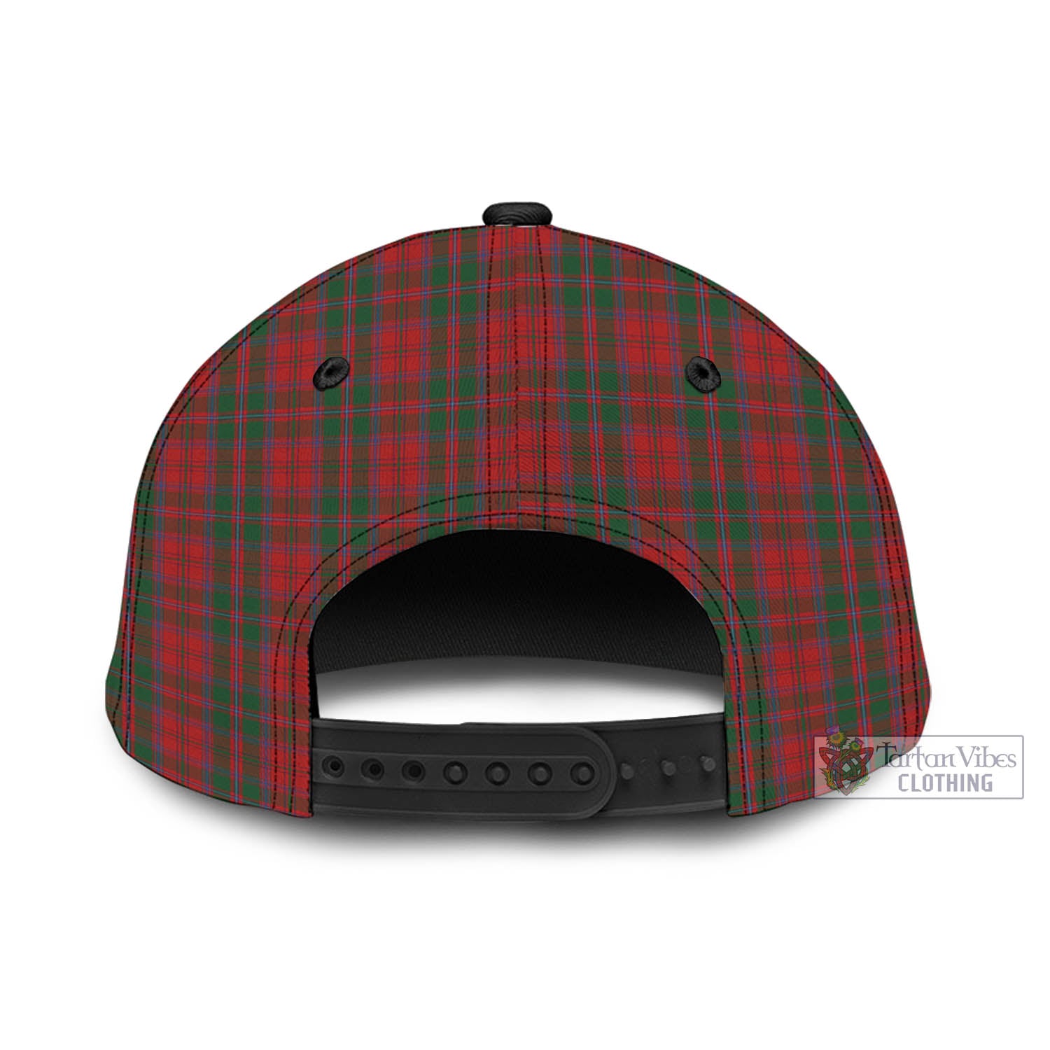 Tartan Vibes Clothing Dundas Red Tartan Classic Cap with Family Crest In Me Style