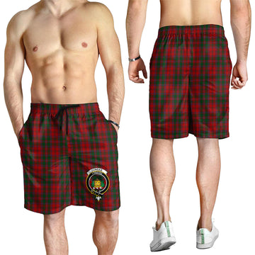 Dundas Red Tartan Mens Shorts with Family Crest