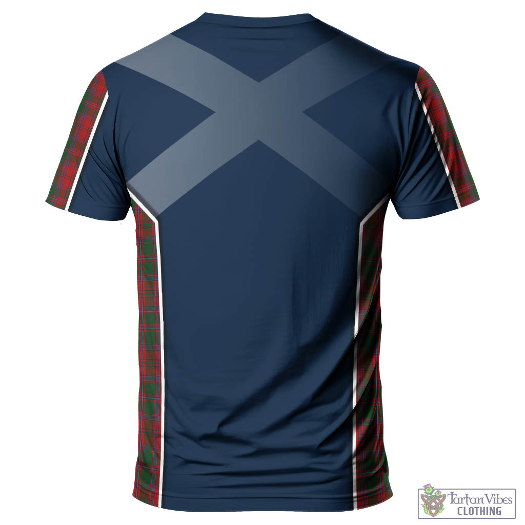 Tartan Vibes Clothing Dundas Red Tartan T-Shirt with Family Crest and Lion Rampant Vibes Sport Style