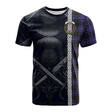 Dunlop Tartan Cotton T-shirt with Family Crest Cross Sword Thistle Celtic Vibes