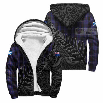 Dunlop Crest Tartan Sherpa Hoodie with New Zealand Silver Fern Half Style