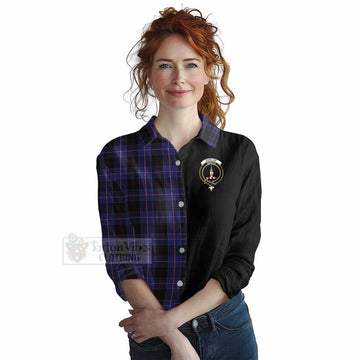 Dunlop Tartan Women's Casual Shirt with Family Crest and Half Of Me Style