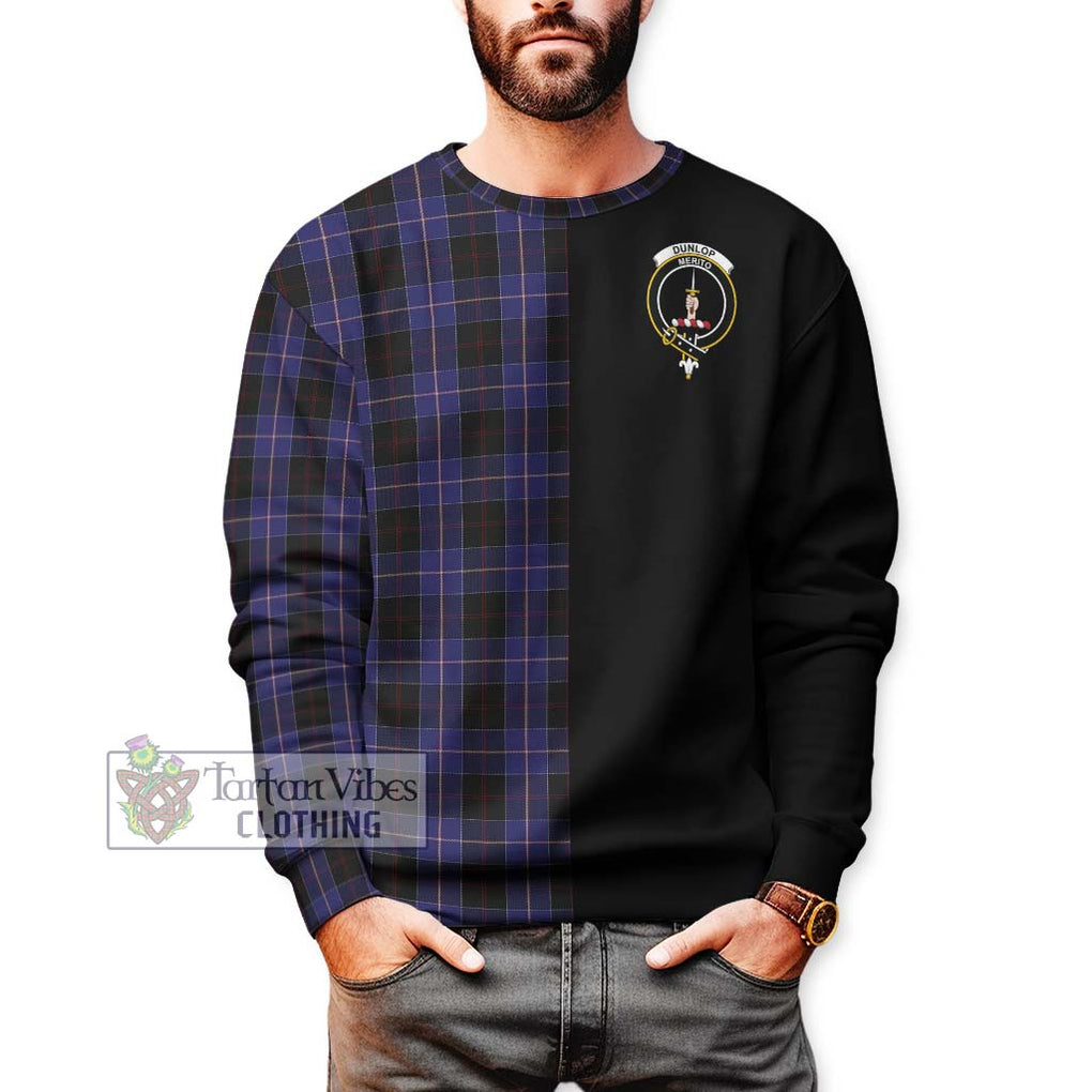 Dunlop Tartan Sweatshirt with Family Crest and Half Of Me Style Unisex - Tartanvibesclothing Shop