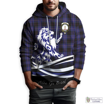 Dunlop Tartan Hoodie with Alba Gu Brath Regal Lion Emblem