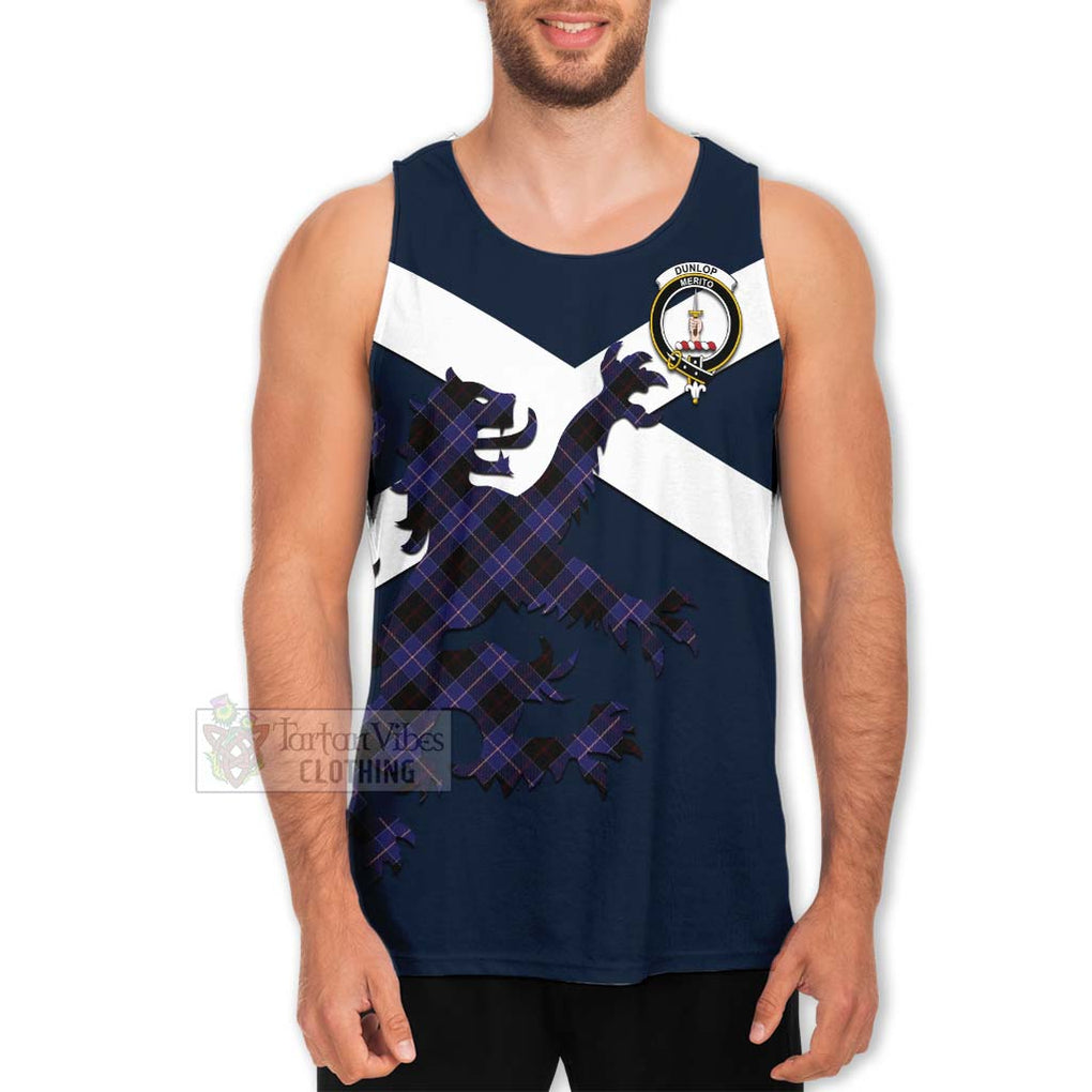 Tartan Vibes Clothing Dunlop Tartan Lion Rampant Men's Tank Top – Proudly Display Your Heritage with Alba Gu Brath and Clan Name