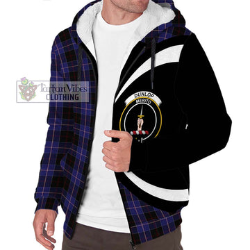 Dunlop Tartan Sherpa Hoodie with Family Crest Circle Style