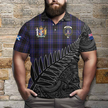 Dunlop Crest Tartan Polo Shirt with New Zealand Silver Fern Half Style